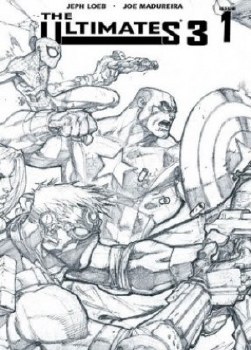Ultimates 3 #1 Black and White Heroes Gatefold Variant