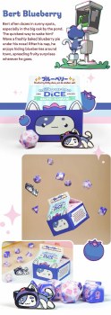 Fruit Meadows Milk Cartons Bert Blueberry Kawaii Cat Dice Set