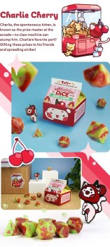 Fruit Meadows Milk Cartons Charlie Cherry Kawaii Cat Dice Set