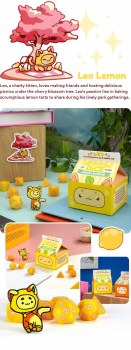 Fruit Meadows Milk Cartons Leo Lemon Kawaii Cat Dice Set
