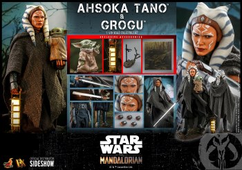 Star Wars The Mandalorian Ahsoka Tano and Grogu Set 1:6 Scale Hot Toys Figure Star Wars The Mandalorian Ahsoka Tano and Grogu Set 1:6 Scale Hot Toys Figure