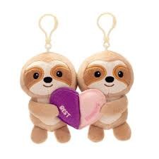 Besties 5.5" Sloths with Heart Plush Keyclip