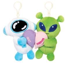 Besties 5.5" Astronaut and Alien with Heart Plush Keyclip