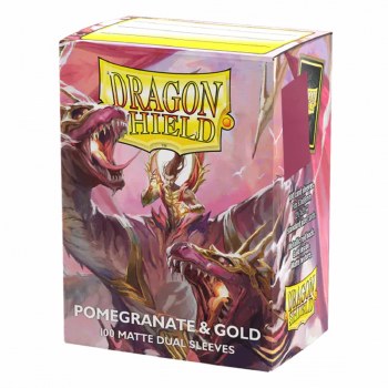 Dragon Shield Dual Matte Pomegranate and Gold Card Sleeve 100-Count Pack