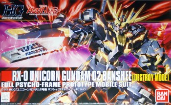Gundam UC RX-0 Unicorn 02 Banshee Destroy Mode HG 1/144 Model Kit