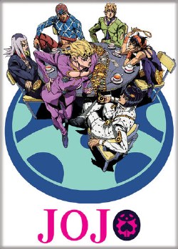 JoJo's Bizarre Adventure Cast on White Magnet