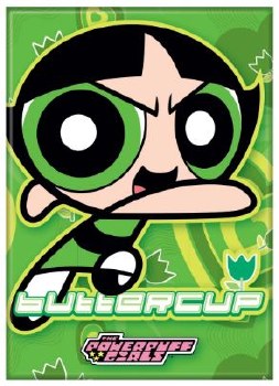 Powerpuff Girls Buttercup on Green Magnet