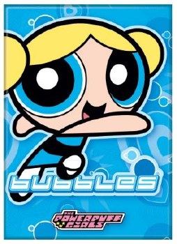 Powerpuff Girls Bubbles on Blue Magnet