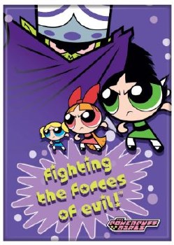 Powerpuff Girls Group Fighting Evil Magnet