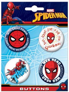 Spider-Man Comic Button 4-Pack