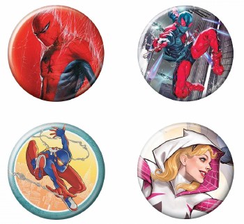 Marvel Spider-Man Covers Button 4-Pack