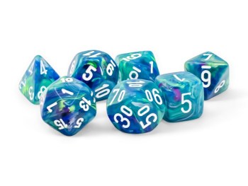 Dice Set Waterlily/White Festive Mega-hedral 7-Dice Set