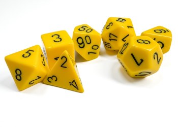 Dice Set Pastel Yellow/Black Opaque Polyhedral 7-Dice Set