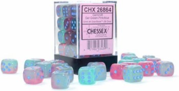 Dice Set Gel Green-Pink/ Blue Gemini 36-Mini-Dice Set