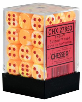 Dice Set Sunburst/Red Festive 36-Mini-Dice Set