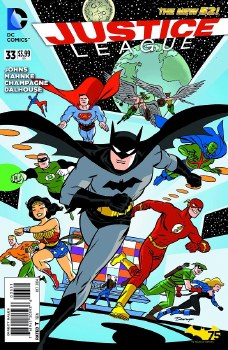 Justice League (2011) #33 Batman 75th Anniversary Cover