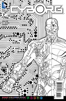 Cyborg #7 Adult Coloring Book Cover