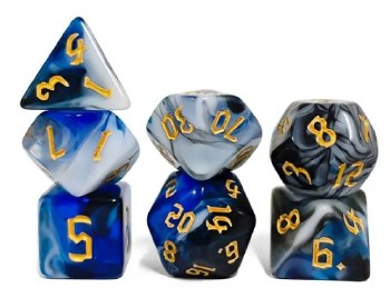 Dice Set Blue Gray Blend 7-Piece
