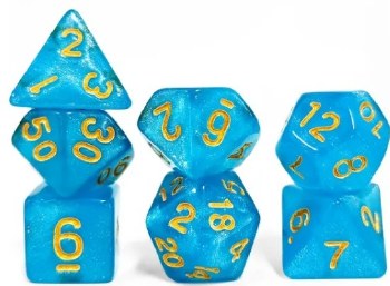 Blue Aurora 7-Piece Dice Set