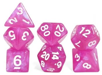 Pink Aurora 7-Piece Dice Set