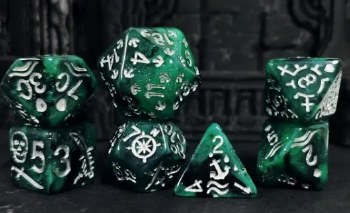Dice Set Green Pirate 7-Piece