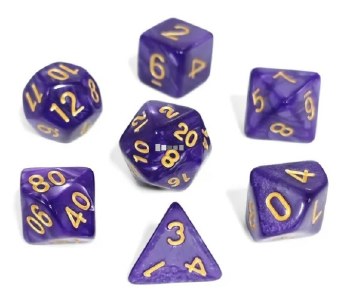 Dice Set Purple Satin 7-Piece Set