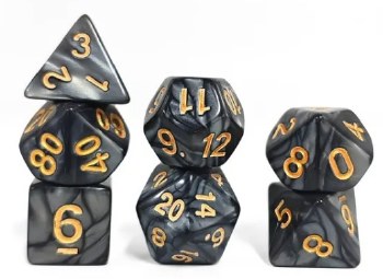 Dice Set Black Pearl 7-Piece Set