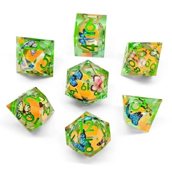 Dice Set Butterfly Glow in the Dark 7-Piece Set
