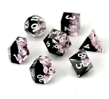 Dice Set Pink Crystal 7-Piece Set