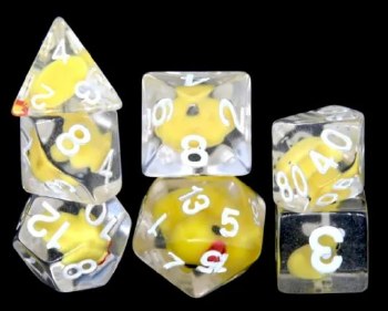 Dice Set Clear Yellow Duck 7-Piece Set