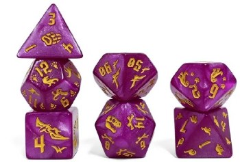Dice Set Purple Dinosaur 7-Piece Set