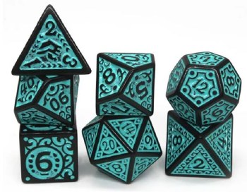 Dice Set Turquoise Window 7-Piece Set