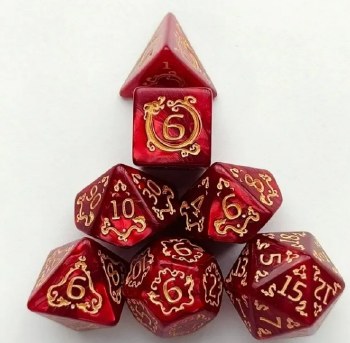 Dice Set Red Dragon 7-Piece