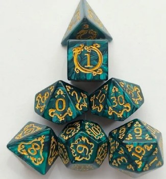 Dice Set Emerald Dragon 7-Piece