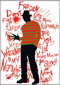 Nightmare on Elm Street Freddy Red Writing Magnet