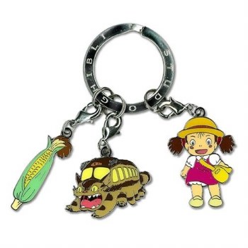 Studio Ghibli My Neighbor Totoro Cat Bus, Mei and Corn Metal Key Ring