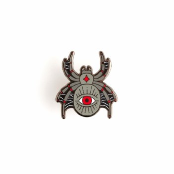 LuxCups Spider Web Weaver Cloisonne Pin