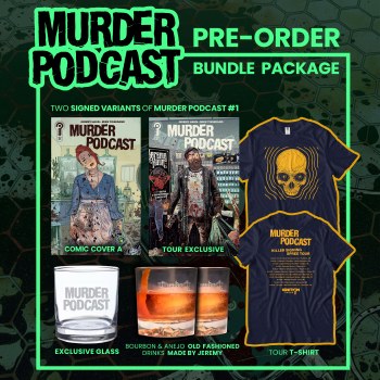 Murder Podcast Tour Drinking Glass and Shirt Bundle