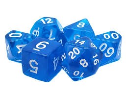 Translucent Blue 7-Dice Set