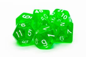 Translucent Light Green 7-Dice Set