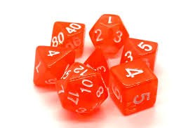 Translucent Orange 7-Dice Set