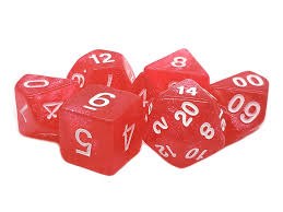 Spatkle Translucent Red 7-Dice Set