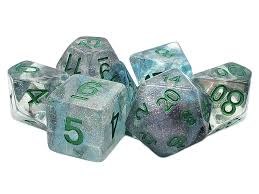 Luminous Blue Moon 7-Dice Set