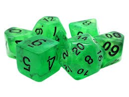 Galaxy Green Shimmer 7-Dice Set
