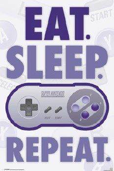Eat Sleep Game Repeat 24" x 36" Poster
