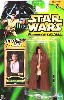 Star Wars Power of the Jedi Force File Obi-Wan Kenobi (Jed) Action Figure