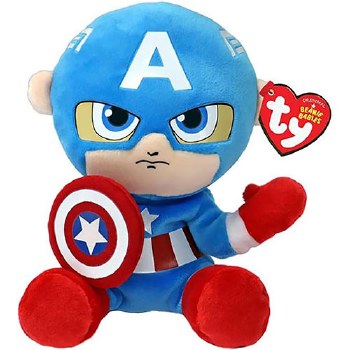 Captain America TY Beanie Babies Floppy Regular 8" Plush