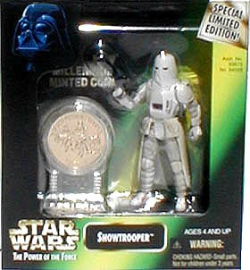 Star Wars Power of the Force Snowtrooper Figure with Millennium Coin
