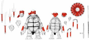 Additional picture of Teenage Mutant Ninja Turtles First Sketch Turtles Black and White 7" 2-Figure Set