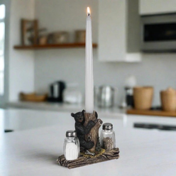 Rivers Edge S&P Bear with Toothpick/Candle Holder